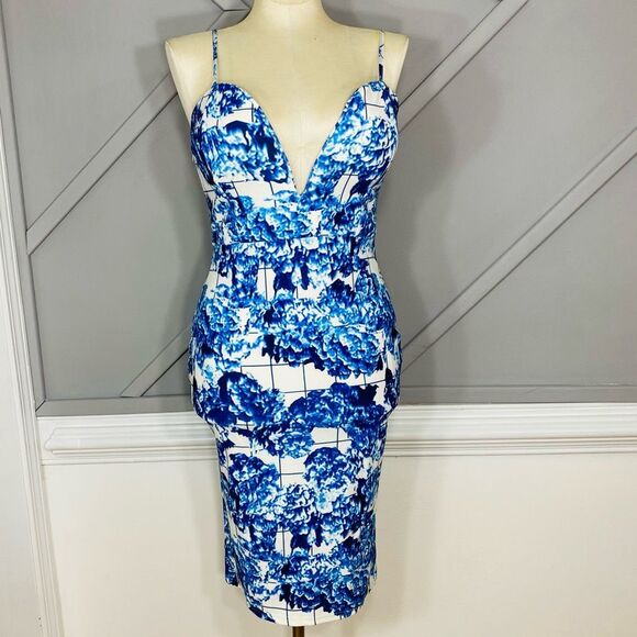 Indie Xo Midi Dress V Neck Sweetheart Size L NWT - Picture 1 of 10